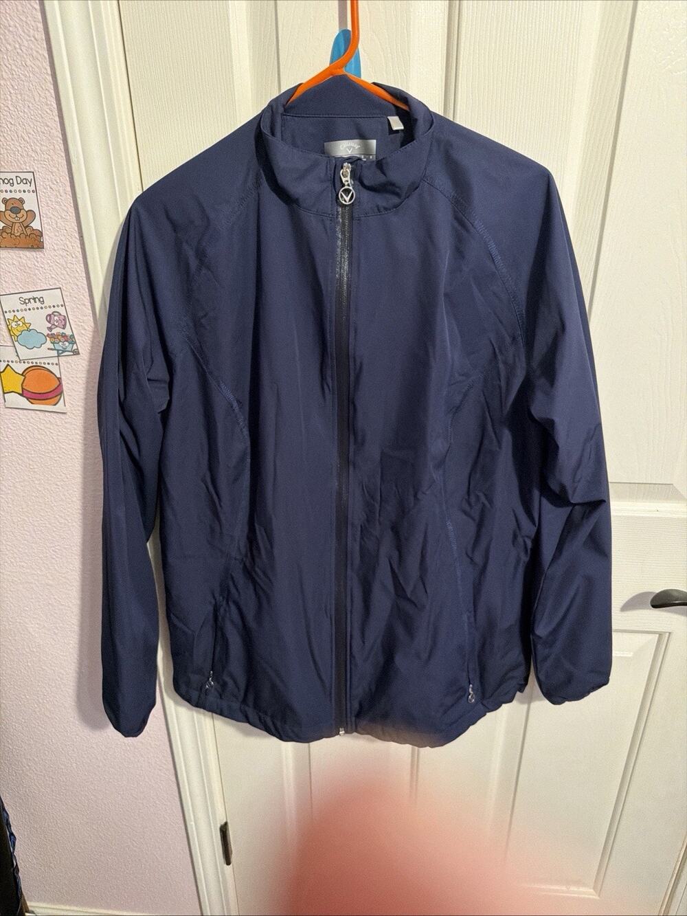 Callaway Men’s Weather Series Golf Jacket Full Zip Lg Blue